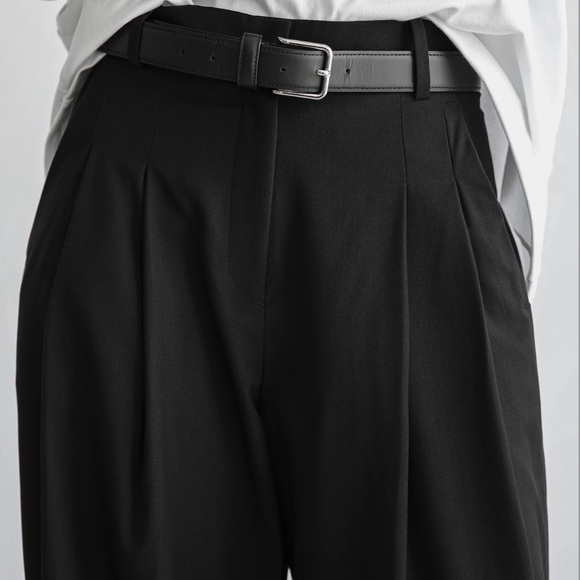 The Frankie Shop Gelso Pleated Black Trousers Pants Size M - Picture 3 of 9